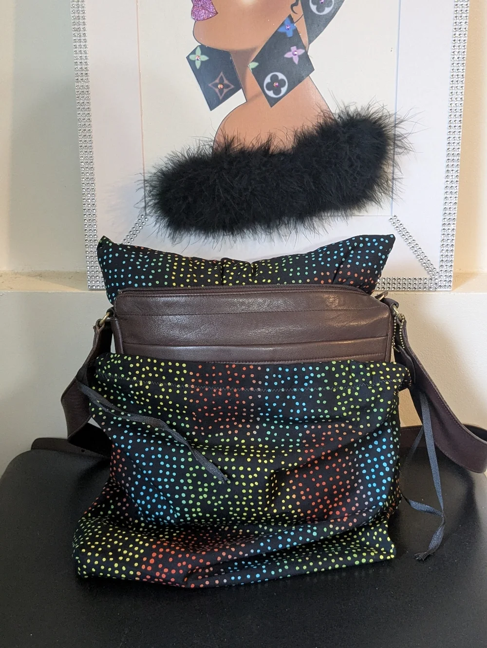 Matching Custom Handmade 1 Dust Bag & 1 Purse Pillow Combo Set Size Medium -
